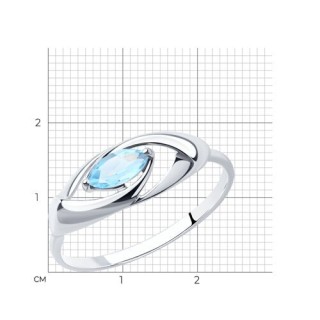 Кольцо из серебра с топазом «Небесный Овал» Соколов (арт.94-310-00549-1)