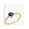Кольцо золотое с гранатом и фианитами «Алая Орбита» Соколов (арт.51-310-01744-3)