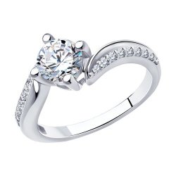 Кольцо из серебра с фианитами (Арт.94010495)