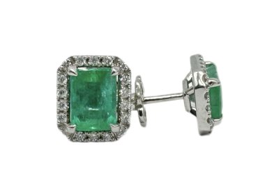 Серьги с бриллиантами и изумрудами «La Nordica» в белом золоте 585 La Nordica (арт.09-12-8000-280423)