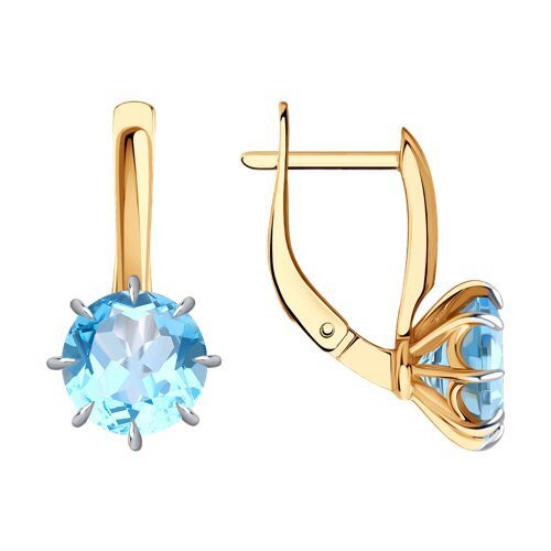 Серьги золотые пробы 585 с топазом (Арт.51-320-01765-1)