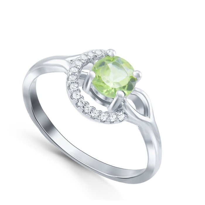 Кольцо Серебряные крылья (Арт.21knys1819-155_hrizolit_kubcirkonii_30)