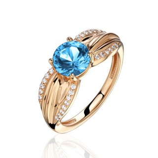 Кольцо с топазом и фианитами «New Colour Shine» Estet (арт.01К3115349-1)