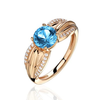 Кольцо с топазом и фианитами «New Colour Shine» Estet (арт.01К3115349-1)