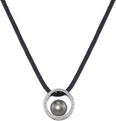 Кулон из серебра с жемчугом и кристаллом swarovski (Арт.ahp-2-8-31-s)