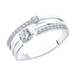 Кольцо из серебра с фианитами (Арт.94013090)