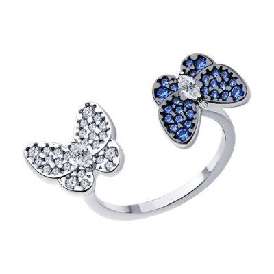 Кольцо из серебра с фианитами (Арт.94013813)