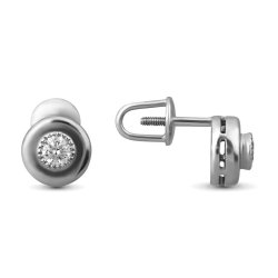 Серьги из золота с бриллиантом Русские Самоцветы (Арт.71024)