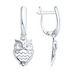 Серьги из серебра с фианитами (Арт.94022004)