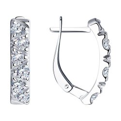 Серьги из серебра с фианитами (Арт.94022567)