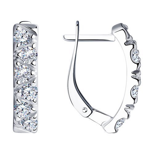 Серьги из серебра с фианитами (Арт.94022567)