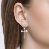 Серьги из серебра с фианитами «Сияние креста» Соколов (арт.9402)