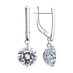 Серьги из серебра с фианитами (Арт.94024420)