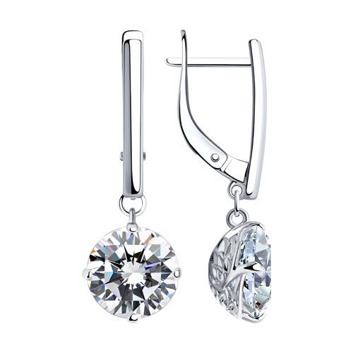 Серьги из серебра с фианитами (Арт.94024420)
