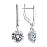 Серьги из серебра с фианитами (Арт.94024420)