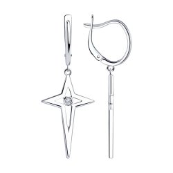 Серьги из серебра с фианитами (Арт.94024810)