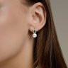 Серьги золотые пробы 585 с миксом камней (Арт.79-20098)