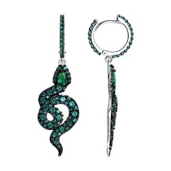 Серьги из серебра с фианитами (Арт.94025756)