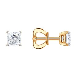 Серьги из золота с бриллиантами выращенными (Арт.9020110-5)