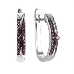 Серьги из серебра с фианитом (Арт.cz-e01799-x-wb-br-x-br)