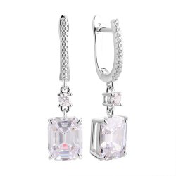 Серьги из серебра с фианитом (Арт.cz-e4302-1-x-w-w-x-w)