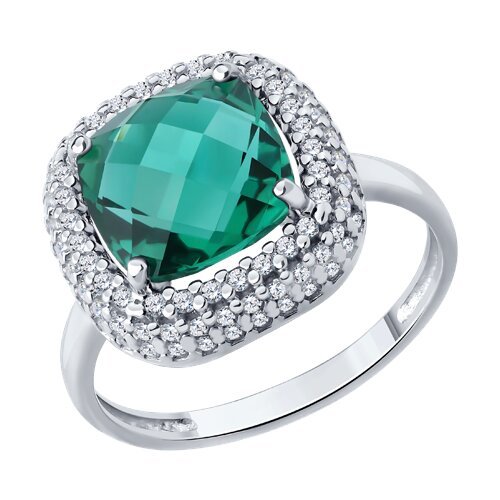 Кольцо из серебра с кварцем и фианитами (Арт.92014658)