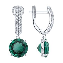 Серьги из серебра с кварцами и фианитами (Арт.92023195)