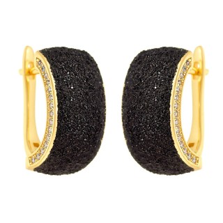 Серьги серебряные с фианитами «Universe Night» Fresh Jewelry (арт.Gl-E01757-X-L-B-X-W)