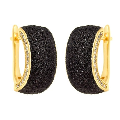Серьги серебряные с фианитами «Universe Night» Fresh Jewelry (арт.Gl-E01757-X-L-B-X-W)