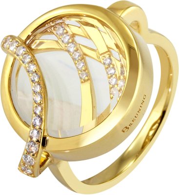 Кольцо из серебра с куб. цирконием и хрусталем (Арт.41_05153-6g)