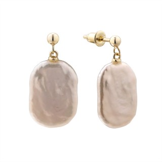 Серьги серебряные с жемчугом «Baroque Shine» Fresh Jewelry (арт.PI-E04667-X-L-PN-X-X)