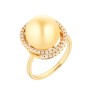 Кольцо с жемчугом и фианитами «Golden Aura» Fresh Jewelry (арт.PI-R00785-X-L-ST705-X-W)