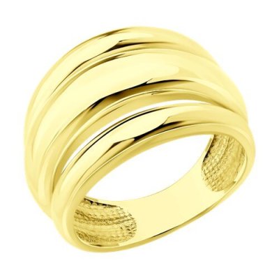 Кольцо из золочёного серебра «Волны сияния» SOKOLOV (арт.93011137)