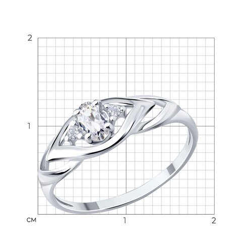 Кольцо из серебра с фианитами (Арт.94-110-00205-1)