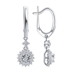 Серьги из белого золота с бриллиантами (Арт.1021500)