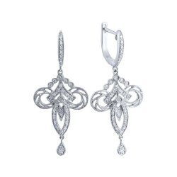 Серьги из белого золота с бриллиантом (Арт.e22103r_sr_wg)