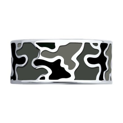 Кольцо из серебра с эмалью «Камуфляжный стиль» Соколов (арт.94-110-02636-2)
