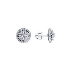 Серьги из белого золота с бриллиантами (Арт.1021763-3)