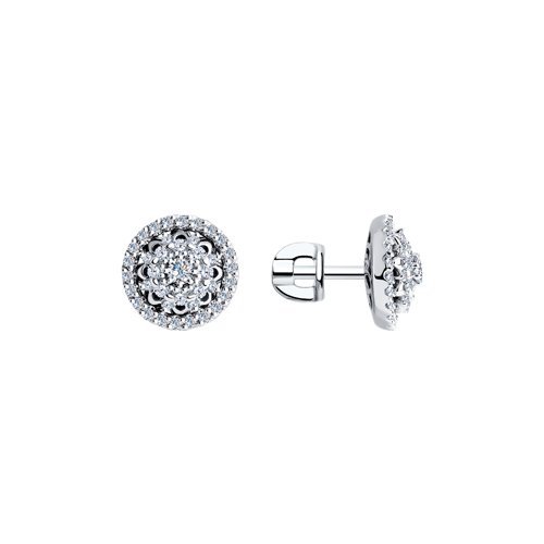 Серьги из белого золота с бриллиантами (Арт.1021763-3)
