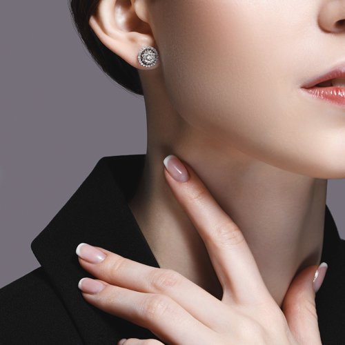 Серьги из белого золота с бриллиантами (Арт.1021763-3)