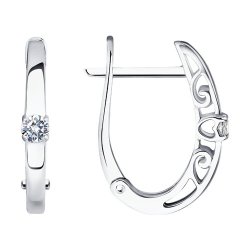 Серьги из белого золота с бриллиантами (Арт.1021856-3)