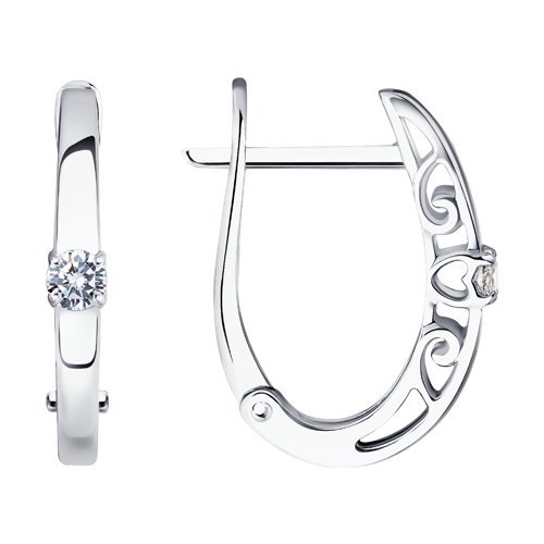 Серьги из белого золота с бриллиантами (Арт.1021856-3)