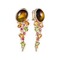 Серьги из золота с бриллиантом и родолитом (Арт.er-33155_sr_ct_pd_rh_tu_yg)