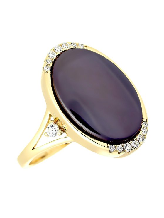 Кольцо из серебра с керамикой и куб. цирконием (Арт.tc-r00375-br-l-x-x-w)
