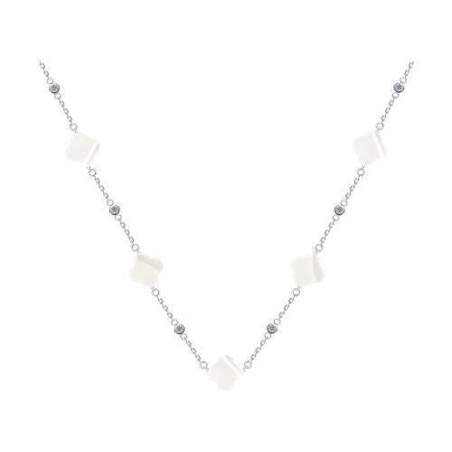 Колье из серебра с перламутром и фианитами «Перламутровая линия» SOKOLOV (арт.83070050)