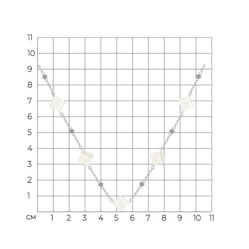 Колье из серебра с перламутром и фианитами (Арт.83070050)