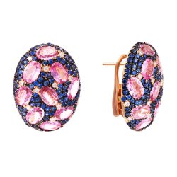 Серьги из золота с бриллиантом и сапфиром (Арт.hf03805e-r-sps_ps_sa_pink)
