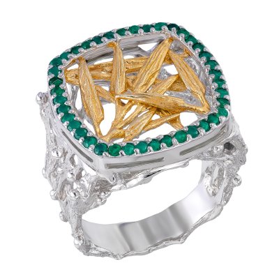 Серебряное кольцо BEAVERS с агатом 1806ag_z