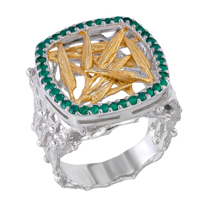 Серебряное кольцо BEAVERS с агатом 1806ag_z