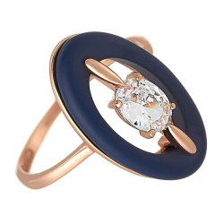 Кольцо из серебра с керамикой и куб. цирконием (Арт.tm-r01115-vl-g-w-x-x)
